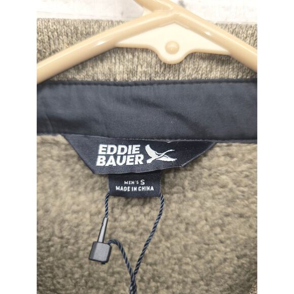Eddie Bauer Jacket Mens Small Sweater Fleece Shirt Jacket Brown Button Up 6679 - Picture 3 of 8